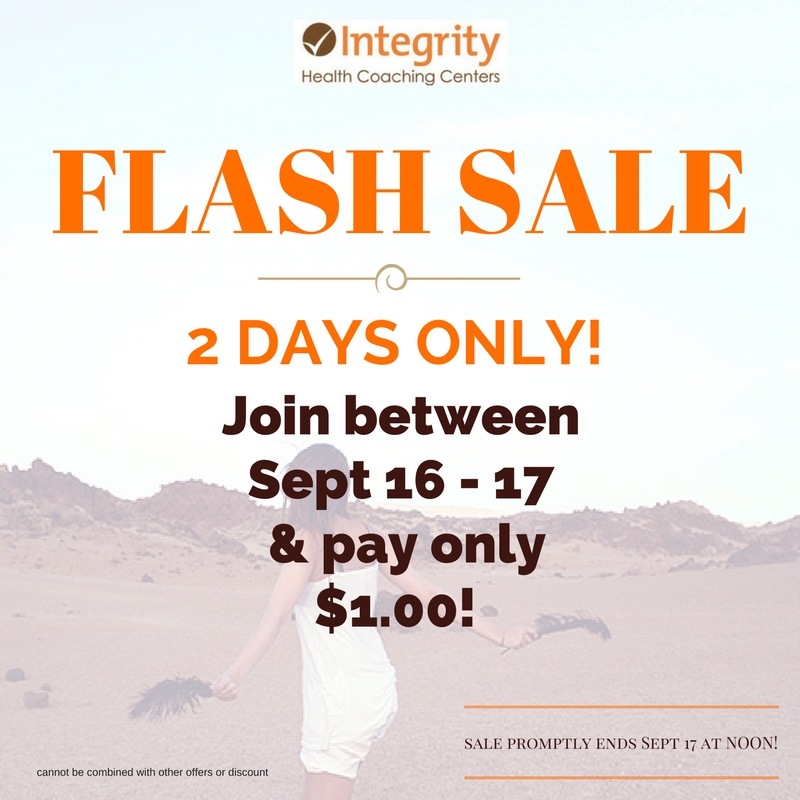 Membership FLASH Sale at Integrity Health Coaching Centers in NH