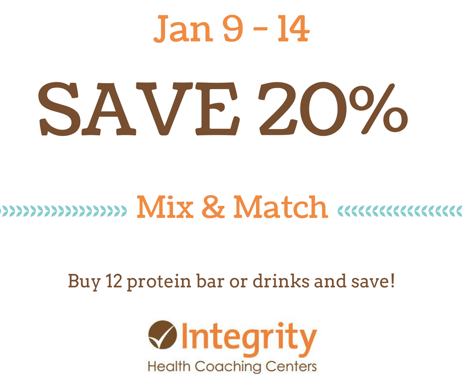Mix and Match SALE at Integrity Health Coaching Centers - Jan 9 - 14