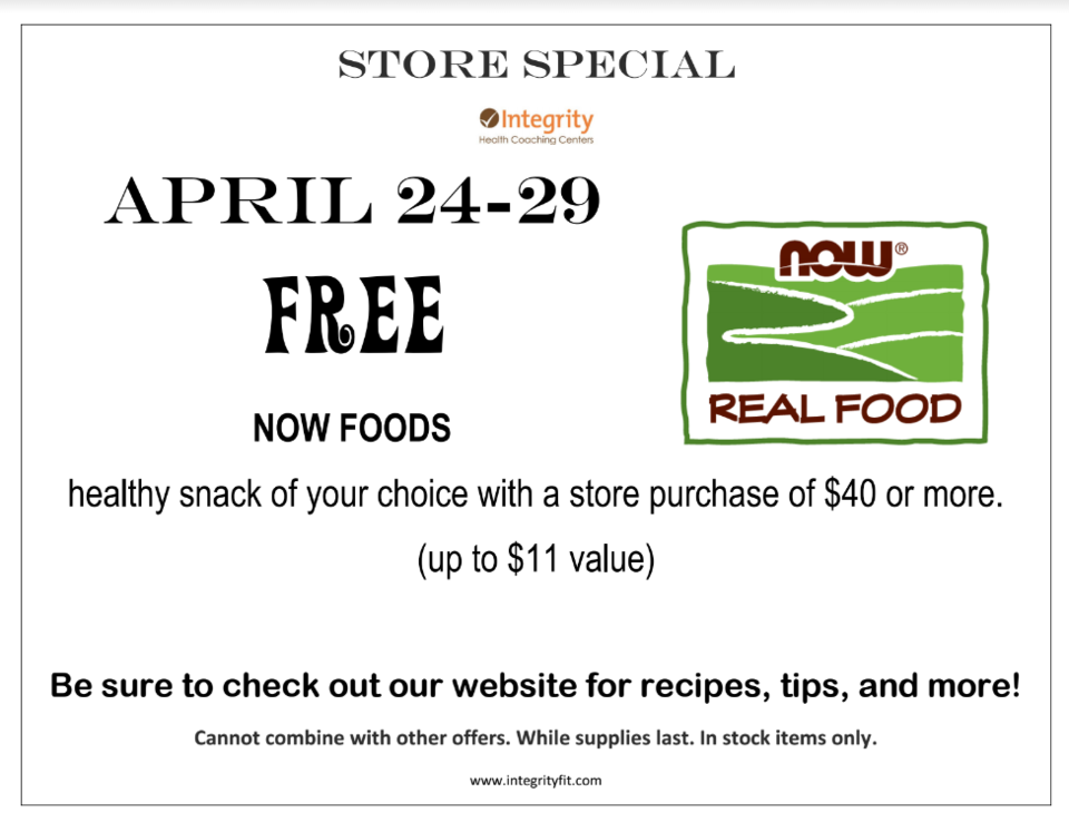 Store Special April 24 - 29 -- FREE