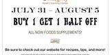 Store Special July 31 - August 5
