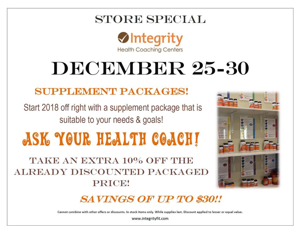 Store Sale At Integrity Health Coaching Centers