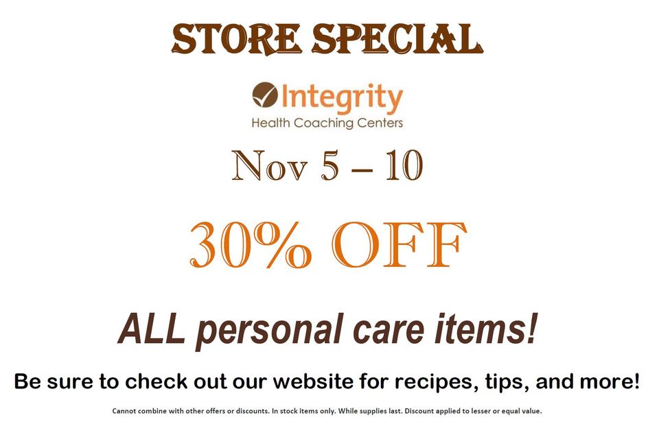 Store Special Nov 5 - 10
