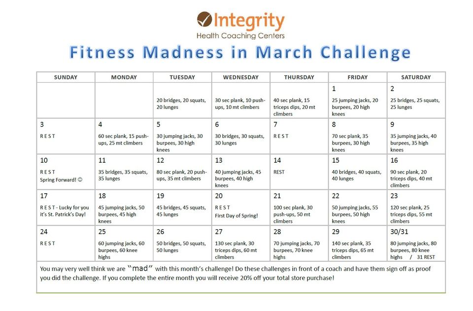 Fitness Madness in March Challenge